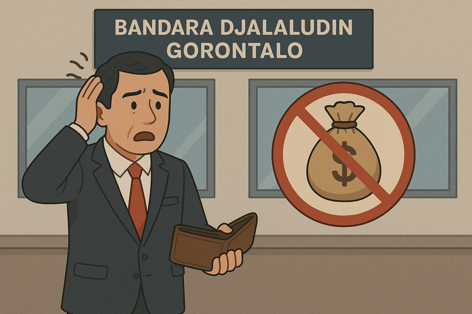 Gambar ilustrasi Kejari kehilangan Uang Cash di Bandara Jalaludin Gorontalo